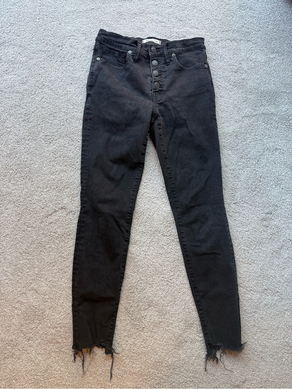 Madewell 9” High-Rise Skinny Black Button-Fly Women's Jeans